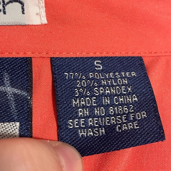 DDC Stretch S Small Collared Shirt Top Zipper Orange - Picture 8 of 8